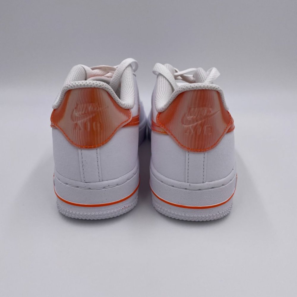 Nike Air Force 1 White / Orange Womens Shoes - Picture 4 of 8